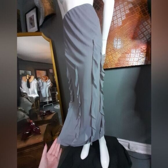 NWT Zara Ruffled Elegant Gray Womens Skirt - Picture 10 of 16